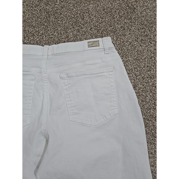 Lee Relaxed Fit Staight Leg Mid Rise White Jeans Womens 14 Short - Picture 10 of 10